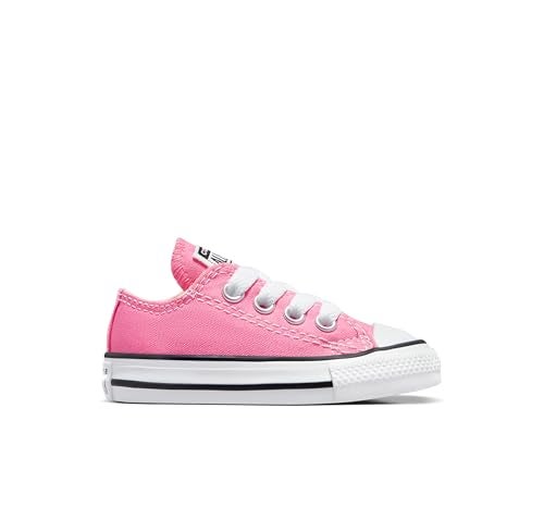 Converse Kids' Chuck Taylor All Star Canvas Low Top Sneaker, Pink, 8 M US Toddler