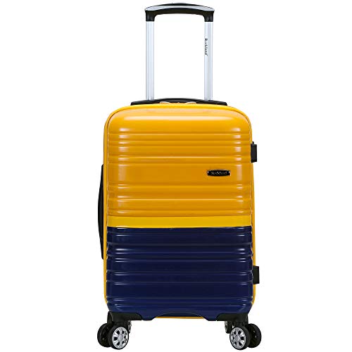Rockland Melbourne Hardside Expandable Spinner Wheel Luggage, Two Tone Navy, Carry-On 20-Inch, 2TONENAVY, Carry-On 20", Melbourne Hardside Expandable Luggage With Spinner Wheels