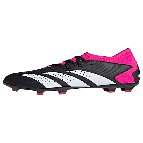 adidas Predator Accuracy.3 Firm Ground Soccer Shoe, Black/White/Team Shock Pink, 11.5 US Unisex Little Kid