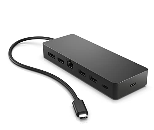 USB-C Docking Station, 7-in-1 Multiport hub, Dual 4K@30Hz or singl4K@60Hz for Monitor (1 HDMI, 1 Displayport), 2 USB-A, 1-USB-C, 1 RJ45 for Win10/11, MacOS, ChromeOS. PC, Laptop, Notebook
