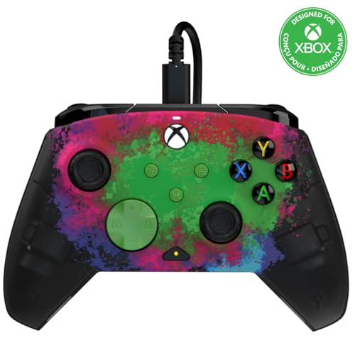 PDP Gaming REMATCH Advanced Wired Controller for Xbox Series X|S/Xbox One/PC, Customizable, App Supported - Space Dust (Glow in the Dark)