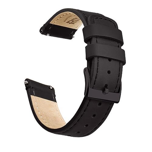 Ritche Christmas Gift Silicone Watch Bands 18mm 20mm 22mm 24mm Quick Release Rubber Watch Bands for Men, White Elephant Gifts, Stocking Stuffers For Men, Black / Black, 20MM, Classic