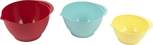 Good Cook 3-Piece Plastic Mixing Bowl Set Medium White