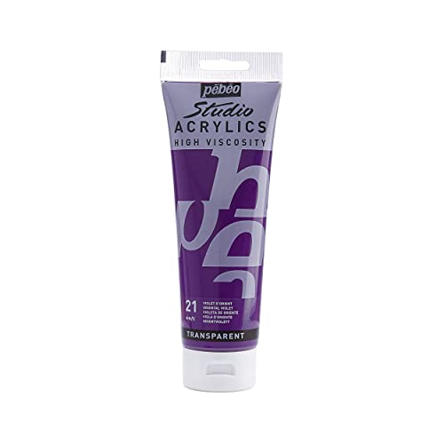 PEBEO Studio Acrylics High Viscosity, Fine Acrylic, 250 ml - Oriental Violet