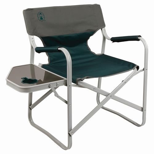 Coleman Outpost Breeze Portable Folding Deck Chair with Side Table
