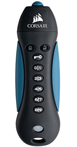 Corsair Flash Padlock 3 64GB Secure Encrypted USB Flash Drive USB 3.0 Black/Blue