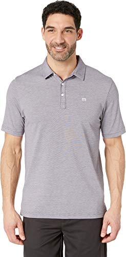 TravisMathew Men's The Zinna Polo BlackBerry Cordial/White XX-Large
