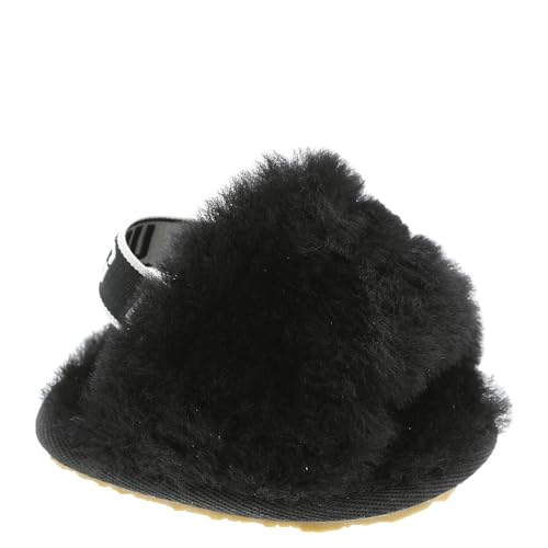 UGG Baby I Fluff Yeah Slide Flat Sandal, Black, 0/1 M US Infant