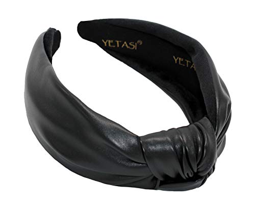 YETASI Leather Headbands for Women Goes with Everything , This Well Made Black Headband is Super Cute , Top Knot Headband for Women is Comfy and Trendy , You will Win Many Compliments with Christmas