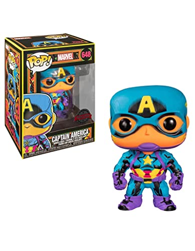 Funko 48845 #648 Pop! Marvel Black Light Captain America Collectible Figure,Multicolor 3.5 in