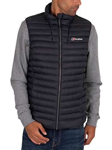 Berghaus Men's Standard Puffer Insulated Jacket Water Repellent Vaskye, Vest Jet Black