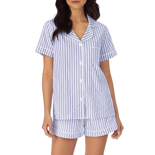 BedHead Pajamas Women's Classic Stripe Pajama Set, Blue 3d, Medium
