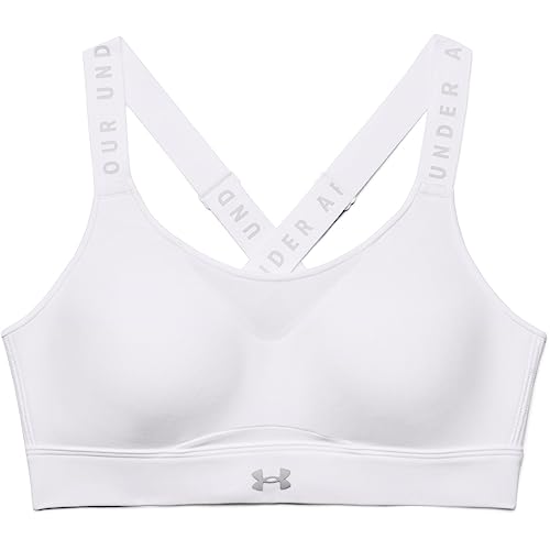 Under Armour Women's UA Infinity High Sports Bra , White (100)/Halo Gray , X-Small