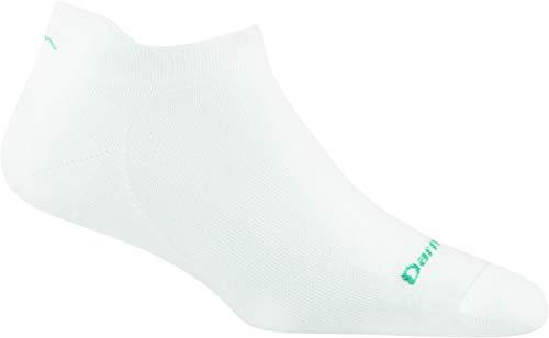 Darn Tough Women's Run No Show Tab Ultra-Lightweight - Medium White Merino Wool Socks for Running