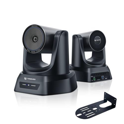 TONGVEO 3X Optical Zoom PTZ Camera AI Auto-Tracking HDMI USB 3.0 1080P 60fps Wide-Angle for Video Conference Business Meeting Live Streaming Online Learn with Zoom YouTube Teams OBS and More