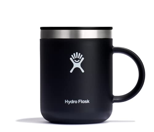 Hydro Flask Mug - Stainless Steel Reusable Tea Coffee Travel Mug - Vacuum Insulated, BPA-Free, Non-Toxic,Black,12 oz,M12CP001