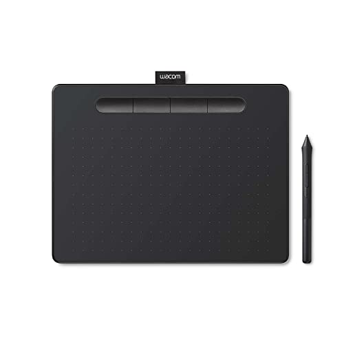 Wacom CTL-6100/K1 Pen Tablet Wacom Intuos Medium with Basic Drawing Software, Black, Compatible with Android