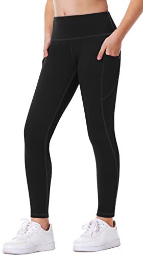 IUGA Girls Athletic Leggings with Pockets Running Yoga Pants Girl's Workout Dance Leggings Tights for Girls High Waisted