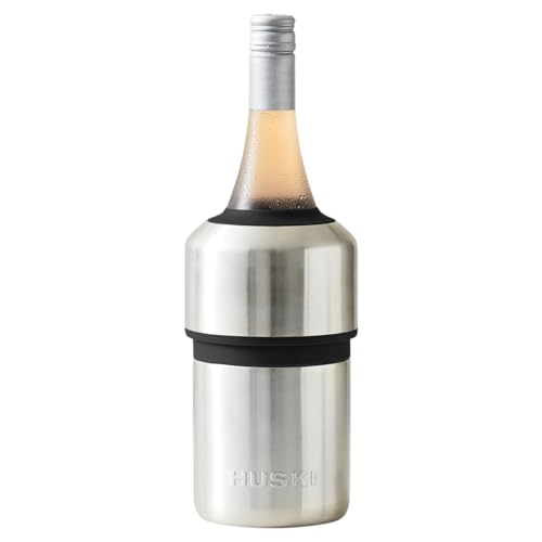 Husky Wine Cooler, Cold Insulation, Chills Securely Without Ice, Double Vacuum Construction, Inner Copper Plating, Silver
