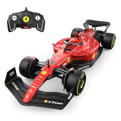 rastar Ferrari F1-75 Model RC Car, 1/18 Scale 2022 Ferrari Formula 1 Remote Control Car F1 Racing Raced by Charles Leclerc + Carlos Sainz