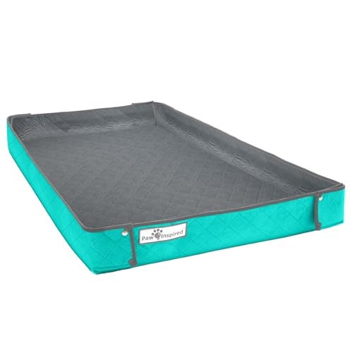 Paw Inspired Critter Box Washable, Reversible Guinea Pig Cage Liner with Raised Sides (C&C 2x3, Gray/Green)