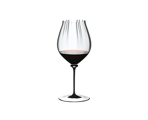 Riedel 4884/67 D Fatto A Mano Performance Pinot Noir Wine Glass, 29 oz, Clear, Black Stem