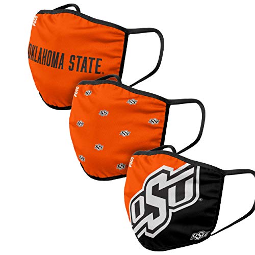 FOCO Oklahoma State Cowboys NCAA Face Cover - Adult - 3 Pack, Team Logo (FACECOVERNCAA)