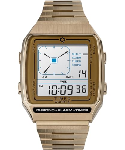 Timex 32.5 mm Q LCA Timex Reissue Digital LCA Stainless Steel Gold/Digital/Gold One Size
