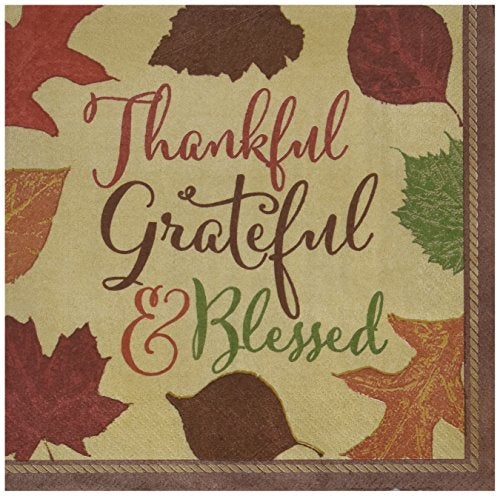 Autumn Traditions Thanksgiving Party Paper Dinner Napkins Tableware, 8" x 8" Pack of 36