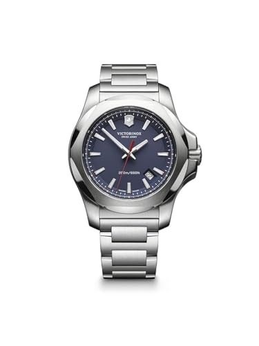 Victorinox Swiss Army Watch I.N.O.X. Stainless Steel Case (316L/Forged), blue (SS bracelet), Watch Monoblock Dial, Stainless Steel, Swiss Made