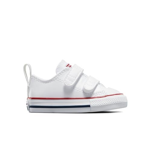 Converse Baby-Girl's Chuck Taylor All Star 2V Leather Low Top Sneaker, White, 5 M US Toddler