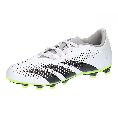 Adidas MAR00 Predator Accuracy 4 AI1 Soccer Cleats, Junior, Boys, Girls, US Kids 11-6.5 (17-24.5 cm), Footwear White/Core Black/Lucid Lemon (IE9434), 22.5 cm