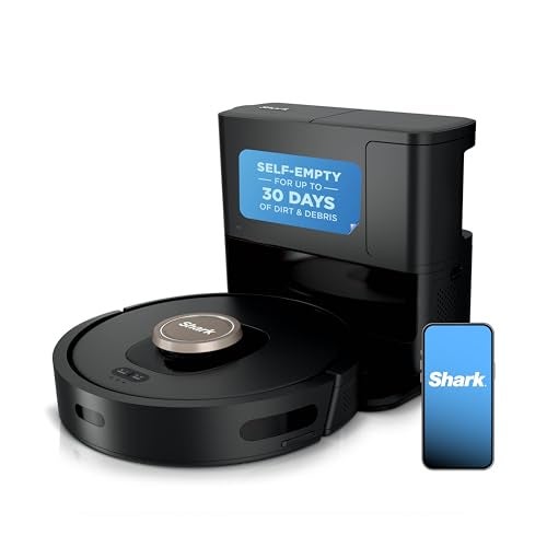 Shark AV2501AE AI Robot Vacuum with XL HEPA Self-Empty Base, Bagless, 60-Day Capacity, LIDAR Navigation, Perfect for Pet Hair, Works with Alexa, Wi-Fi Connected, Black & Bronze