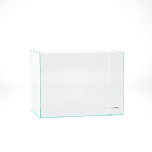 LANDEN 36P 5 Gallon Rimless Low Iron Aquarium Tank, 14.2" L × 8.7" W × 10.2" H (36cm x 22cm x 26cm) 5mm Thickness with Black Nano Foam Leveling mat Included 111002