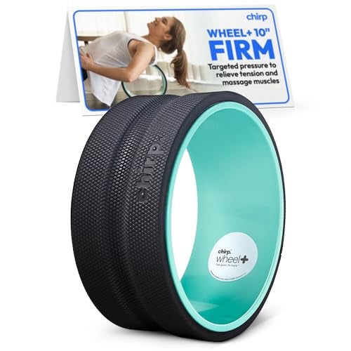 Chirp Wheel Back Stretcher w/Sweat-Resistant Foam Padding, 10" Medium Body Roller, Satisfying Roller Wheel, Targeted Muscle Yoga Wheel, PVC-Free Roller Wheels, Deep Massage Stretching Equipment