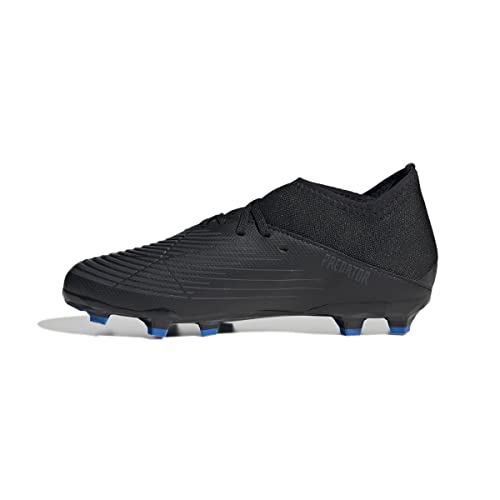 adidas Unisex Predator Edge.3 Firm Ground Soccer Shoe - Kids Soccer Cleat, Core Black/White/Vivid Red, 5.5 Big Kid