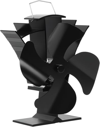 Tomersun Stove Fan, Quiet Fireplace Fan with 4 Blades, Stove Fan, No Electricity, Fireplace Fan for Wood/Firewood/Fireplace/Stove Pipe