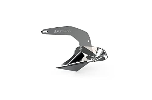 Lewmar Stainless Steel Epsilon Anchor 35 lbs. for Boats 33'-47', concave fluke, Lead ballasted tip, Lloyds Rated, Measures 26-3/8” Fluke Length X 1/2” Shank Length X 14-4/5” Width- 2020221488
