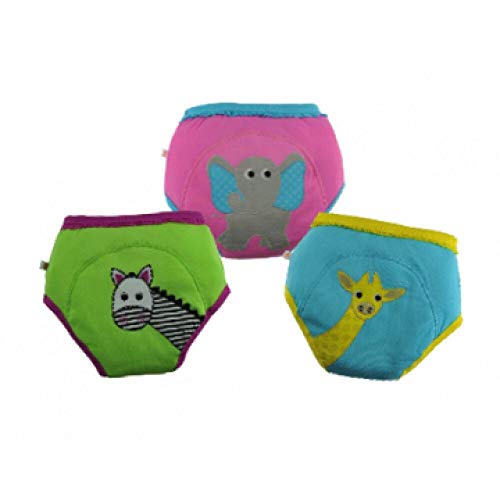 Girls 3 Piece Organic Training Pant Set - Safari Friends (3T-4T)