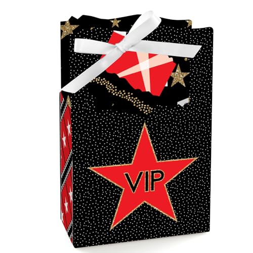 Big Dot of Happiness Red Carpet Hollywood - Movie Night Party Favor Boxes - Set of 12