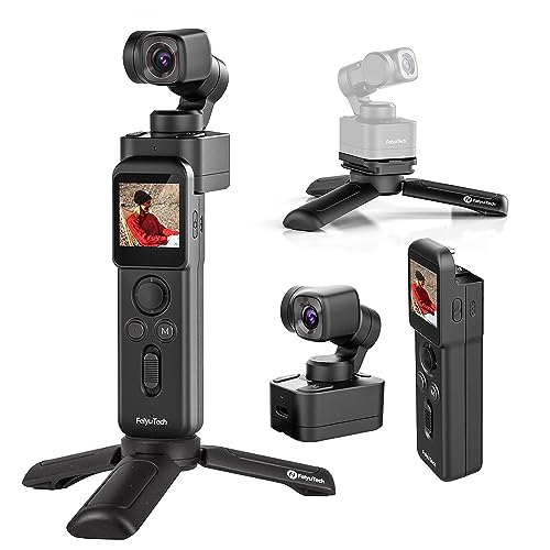FeiyuTech Pocket 3 Standard Set, Fully Separate Gimbal Camera, Action Camera, Wearable Camera, 4k 60 fps, 12 Megapixels, 130° Ultra Wide Angle Lens, 4x Zoom, Smart Remote Control, Single Handed, 512GB