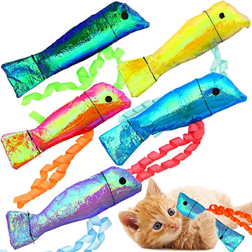 Youngever 15 Pack Cat Toys, Crinkle Catnip Fish for Cat Puppy, Kitty, Kitten, 15 Assorted Colors
