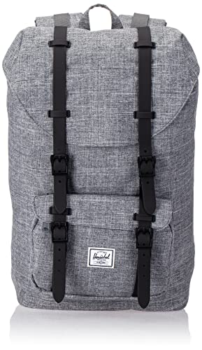 Herschel Little America Laptop Backpack, Raven Crosshatch/Black Rubber/3m Insert, Mid-Volume 17.0L, Little America Laptop Backpack