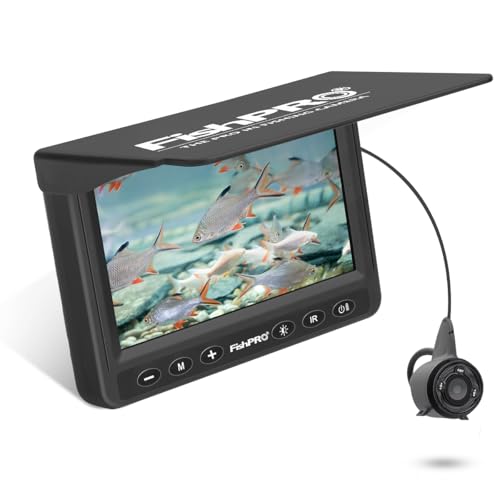 [FishPRO® 2025 Upgrade] Underwater Fishing Camera 4.3'' HD 1000 TVL, Pocket Ice Fishing Camera Underwater for Fish, Portable Fish Finder w/LCD Monitor, IR+LED for Ice Lake Sea Boat Kayak Fishing