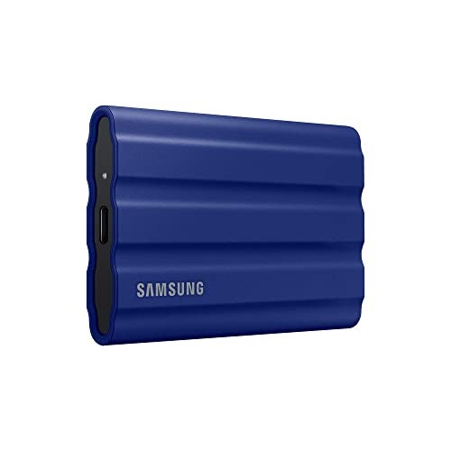 Samsung Portable SSD T7 Shield, 1TB, USB 3.2 Gen.2, 1050MB/s Read, 1000MB/s Write, Robust External Hard Drive Outdoor for Mac, PC and Smartphone, Blue, MU-PE1T0R/EU