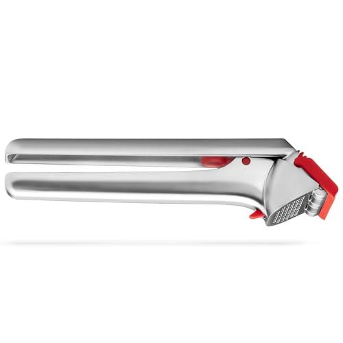 Dreamfarm DFGA5523 Garject-Self-Cleaning Garlic Press with Peel Eject (Red), Regular