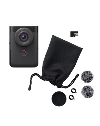Canon PowerShot V10 Vlog Camera for Content Creators, 19mm Wide-Angle Lens, 1" CMOS Sensor, 4K Video, Face-Tracking, Built-in Microphone, Image Stabilization, Webcam, Live Streaming, Black