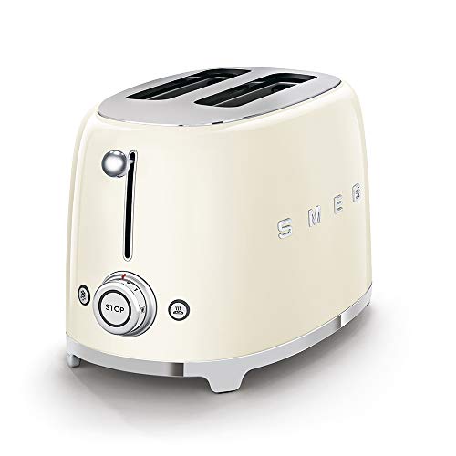 Smeg TSF01CRUK 2-Slice Toaster, Cream