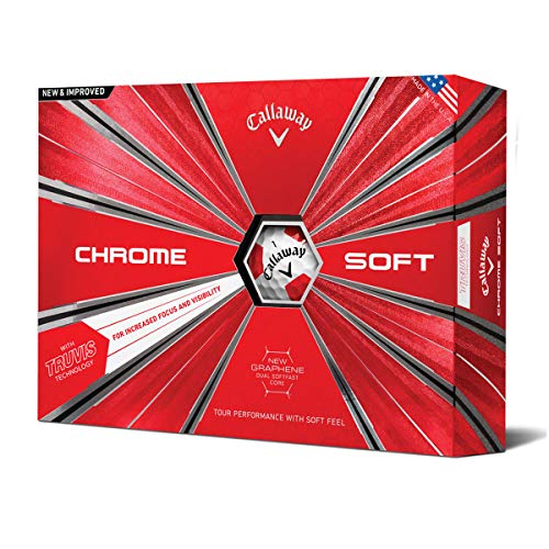 Callaway Golf Chrome Soft Truvis Golf Balls, (One Dozen), Truvis Red (Prior Generation)