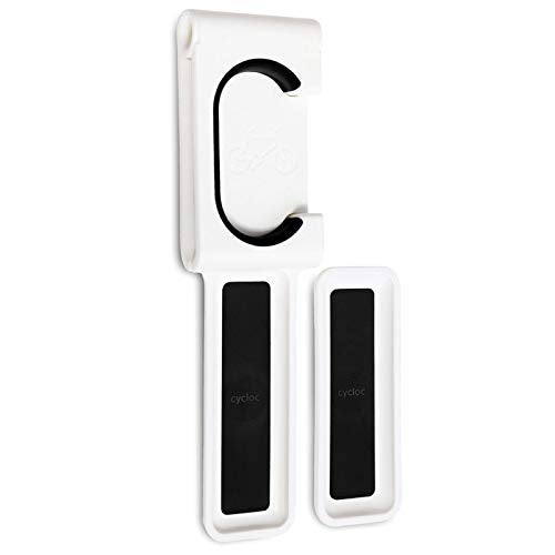 cycloc Endo - Wall Mount Bike Storage Rack – Vertical Wheel Hung Cycle Storage - White